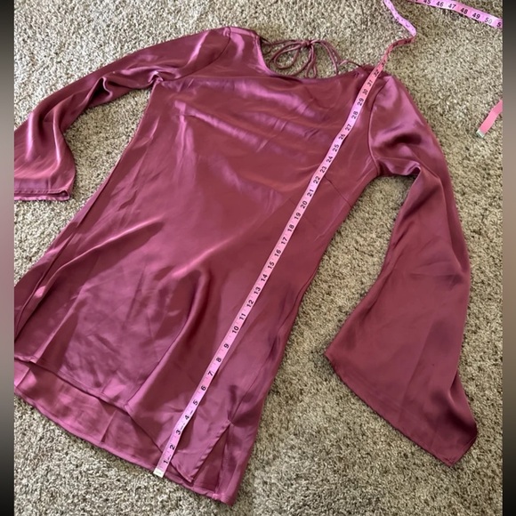 NWT Urban Outfitters Kiss The Sky Satin Long Sleeve Mini Dress 
Size Large - Picture 10 of 12